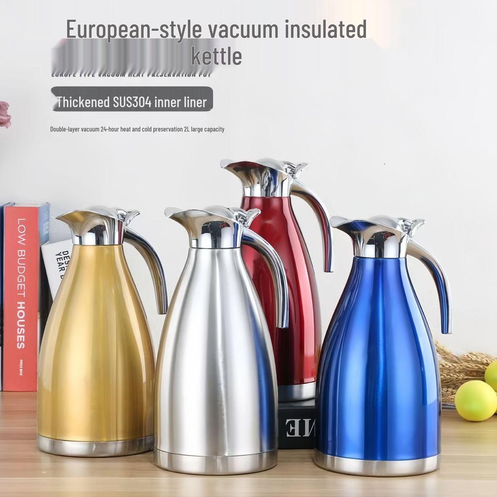 European Style Double-Layer Stainless Steel Vacuum Thermos - Hotel & Restaurant Tea/Warming Kettle