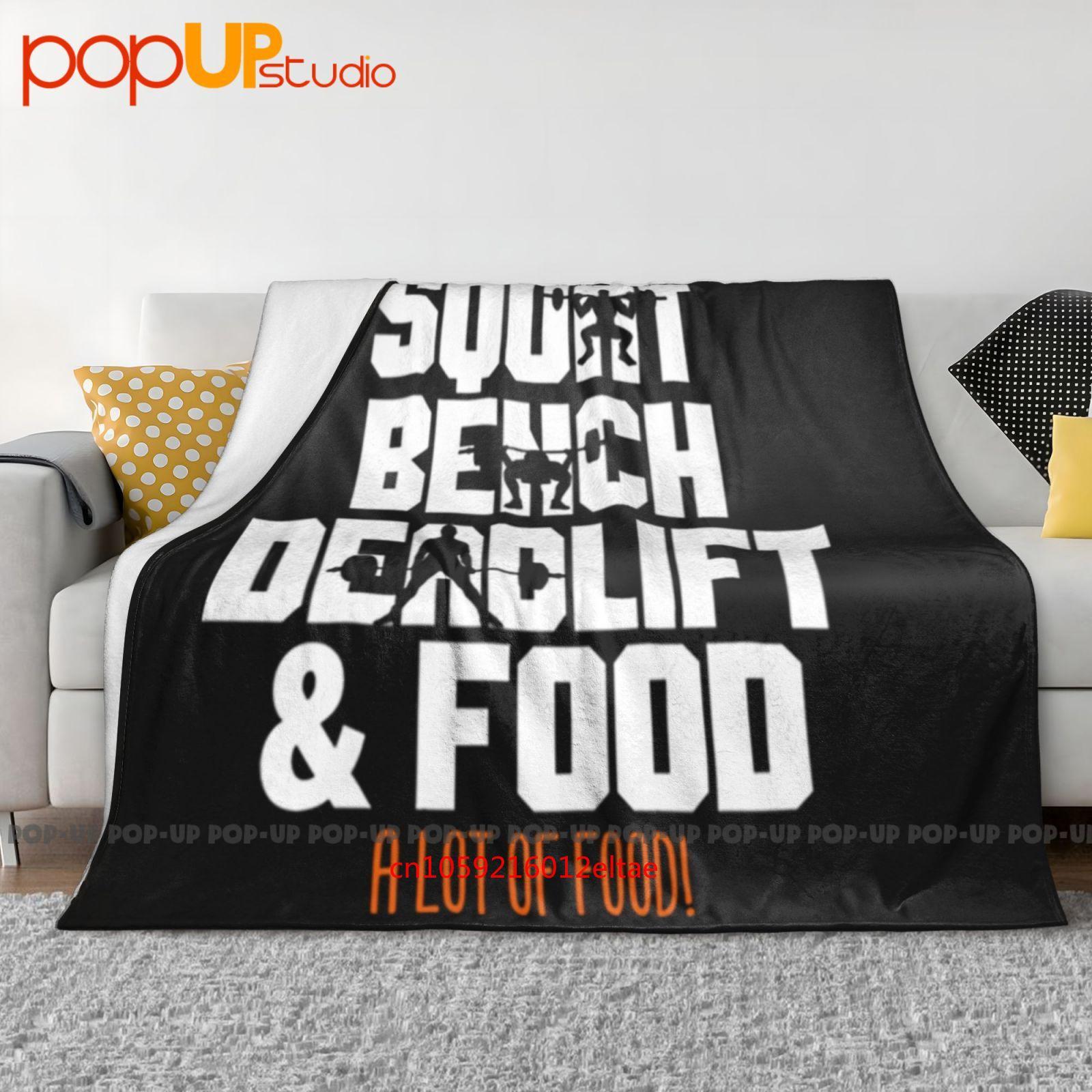 Squat Bench Deadlift And Food Powerlifting Fitness Ultra-Soft Blanket Quilt Winter Sofa Cover Bed Covers Size: 75*100cm, Weight: 230 GSM