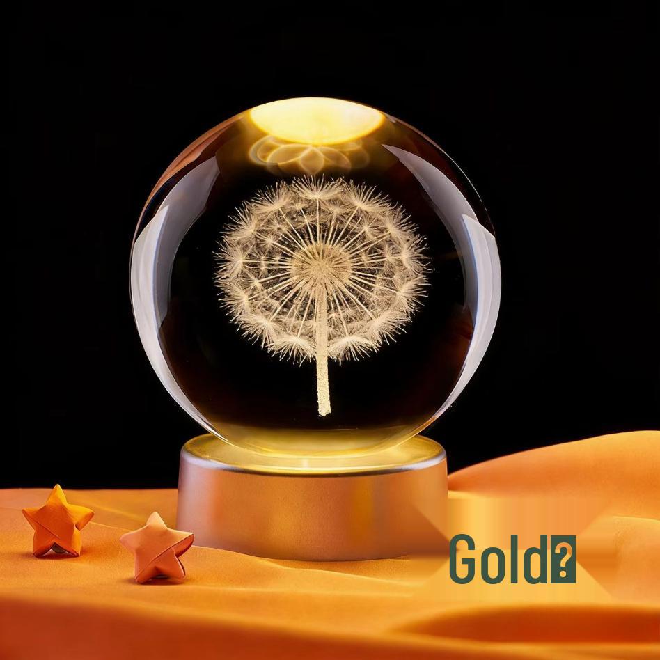 Dandelion Crystal Ball Night Light - Unique Gift for Girls' Birthdays & New Year Ornaments