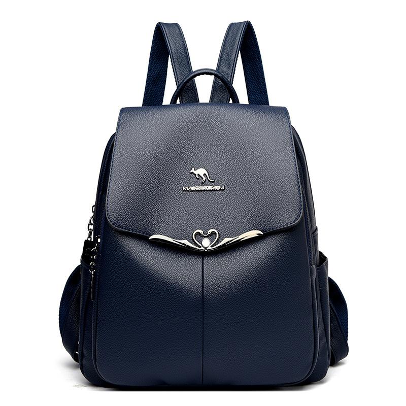 Schoolbag1011 new large-capacity leather texture women's backpack soft leather multi-purpose middle-aged women's bag mother bag wholesale