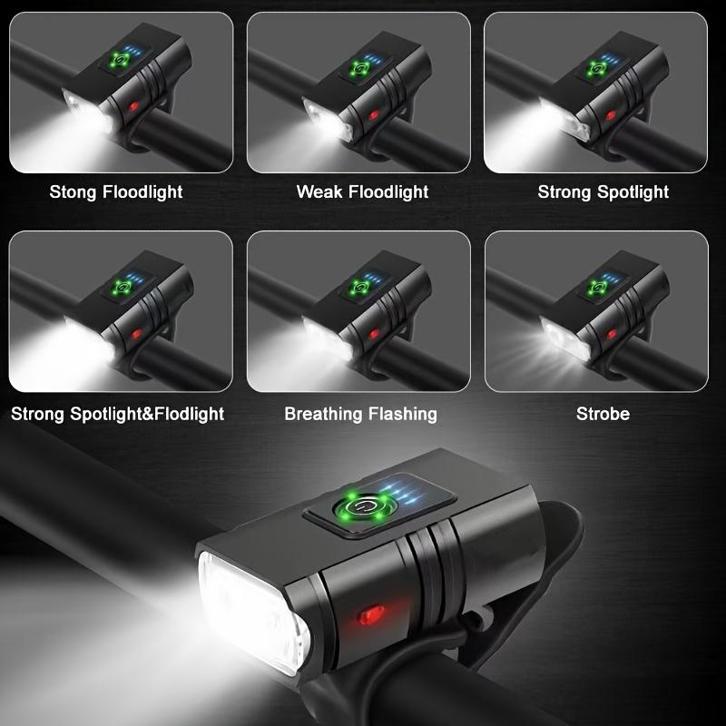 Super Bright Bicycle Light for Mountain Bikes Motorcycles USB Fast Charging 6 Lighting Modes