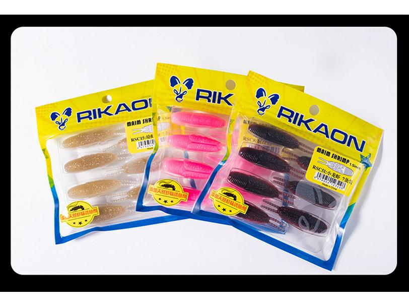 RIKAON Vysoce Gravitační Měkká Nástraha Wild Dog Shrimp pro Seabass a Mandarínské Ryby