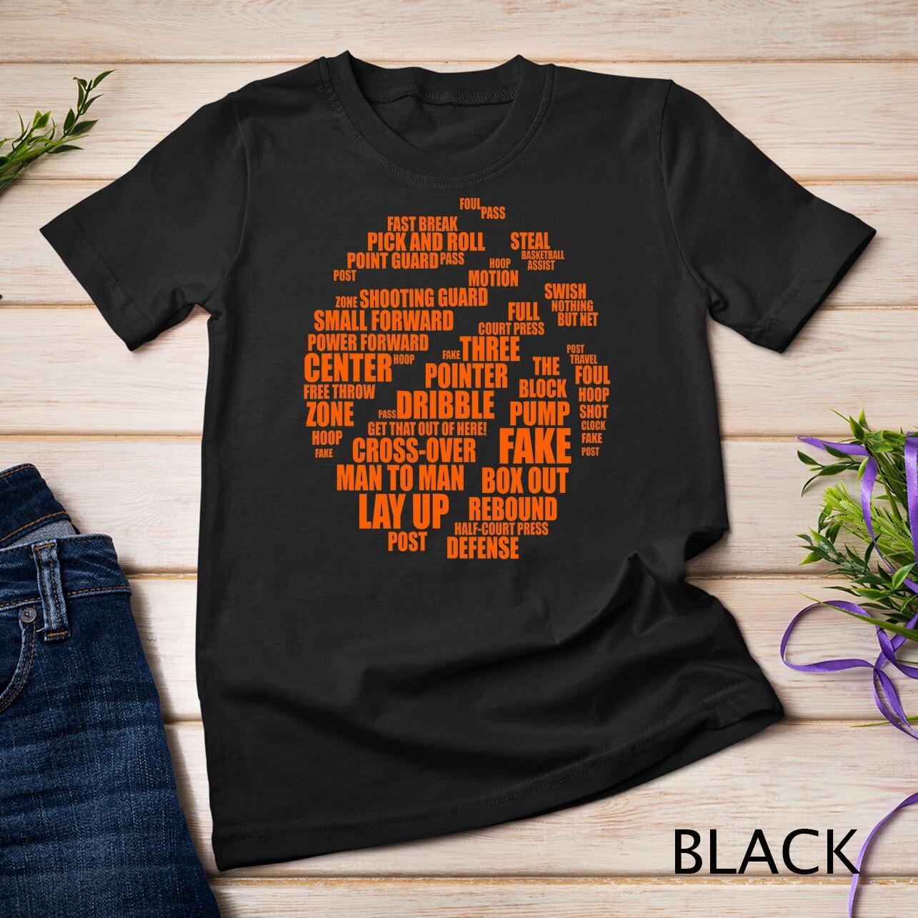 Basketball Terms Motivational Word Cloud T-Shirt Mens Womens Tees Top Unisex T-Shirt Mens Womens Tees Top S