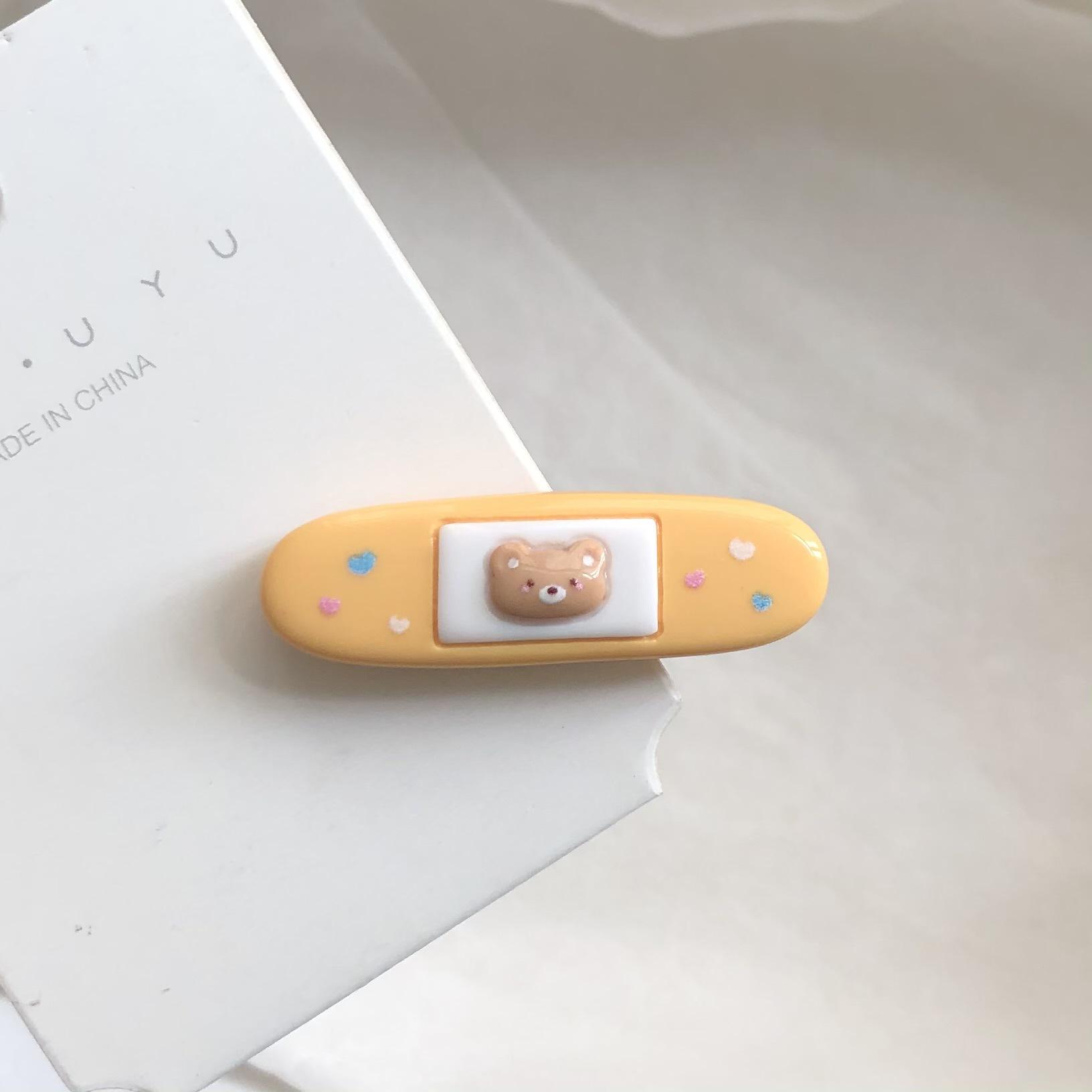 

Мультяшная заколка для волос в виде сердца и медведя: Милая заколка-уточка для женщин Band-Aid Bear Hair Clip