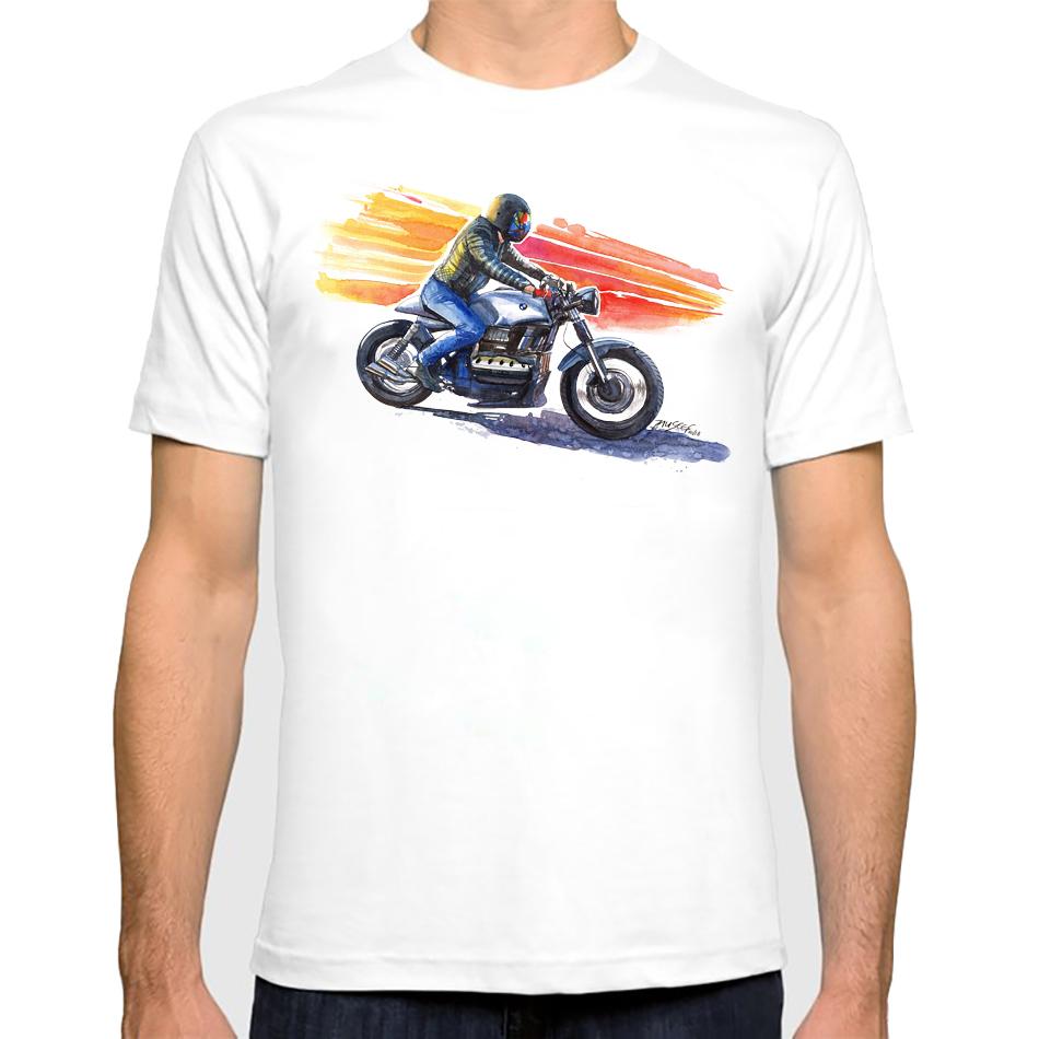 

Винтажная мужская футболка с принтом мотоциклетного дизайна, летняя, R100 RS, мотоциклетная, хипстерский принт, футболка, белая, повседневная, наряды XXXXXL