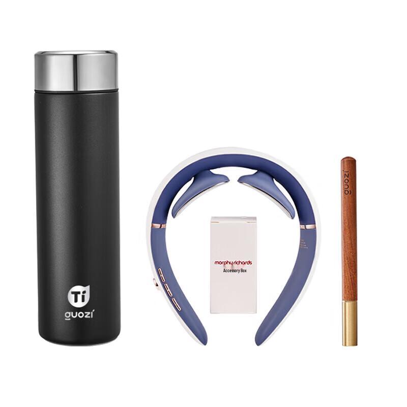 

Guozi Black Titanium Mug, Rosewood Pen & Massager Gift Set