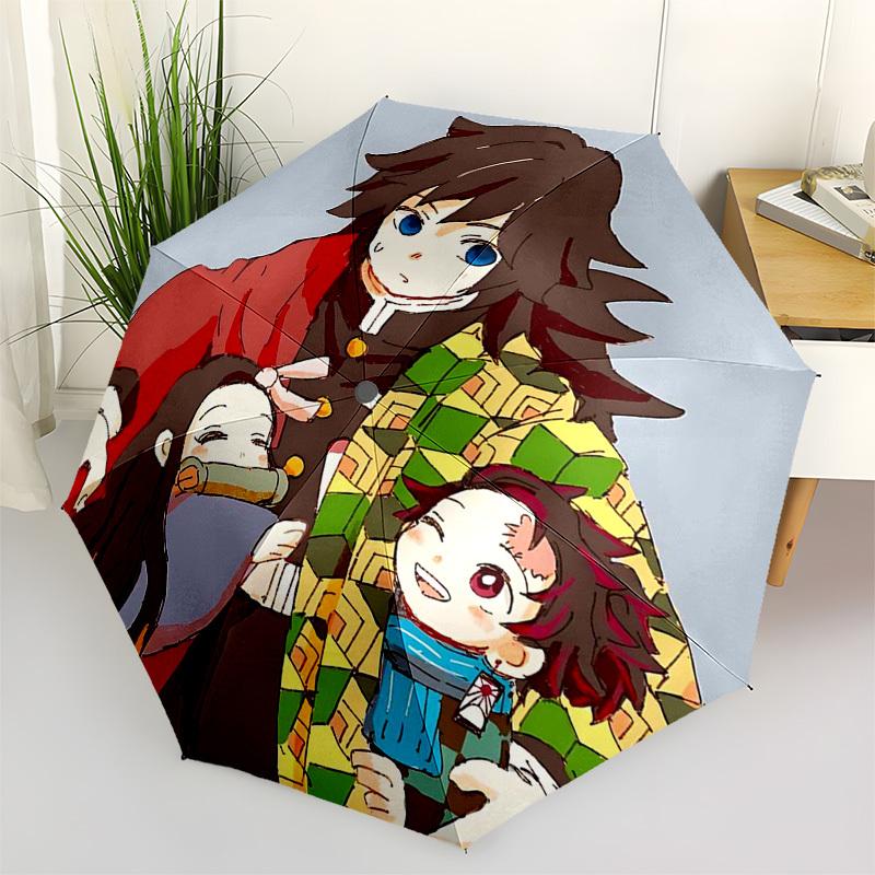

1pc Outdoor Umbrella with Anime Characters, Automatic Opening/Closing, Portable 3-Fold Design, 8-Bone Iron Frame - Perfect for Fans, Travel, Dail
