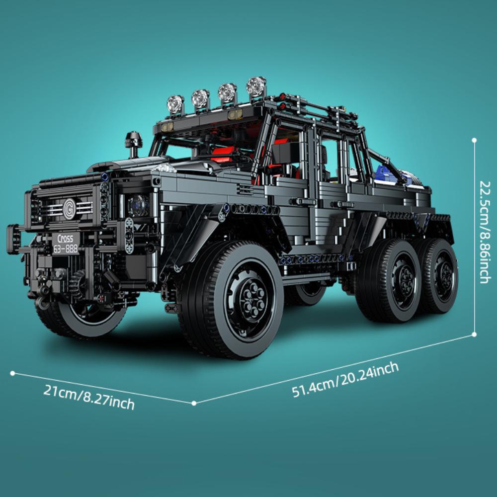 ToylinX 6x6 Off-Road Building Blocks Toy Car Technical Bricks Truck Simulation Model 1:8 Scale Adult Construction Vehicle Kits
