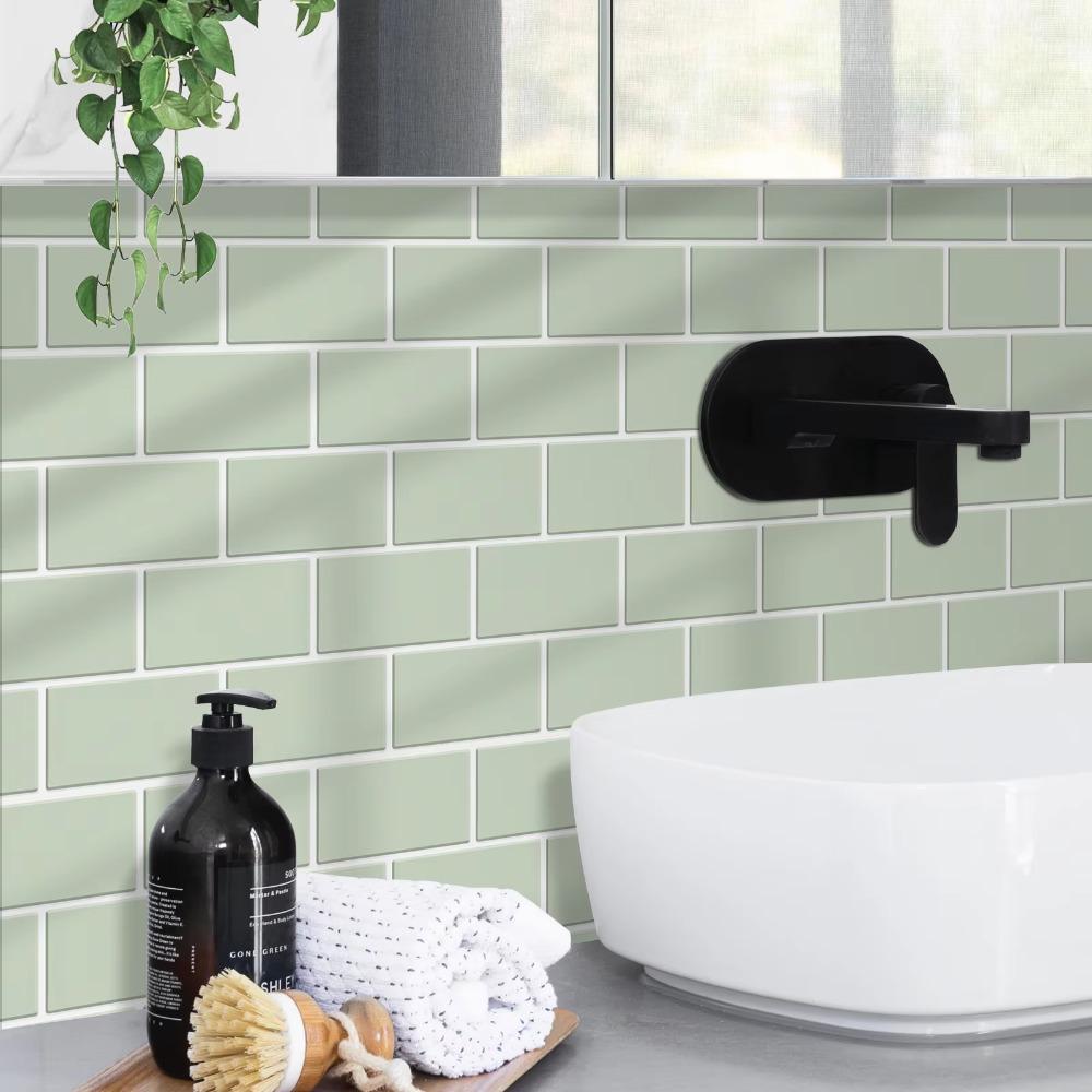 Nuovi Adesivi Murali in PVC Autoadesivi Stacca e Attacca Piastrelle Metropolitana 3D Mattone Impermeabile Carta da Parati in Vinile Bagno Cucina