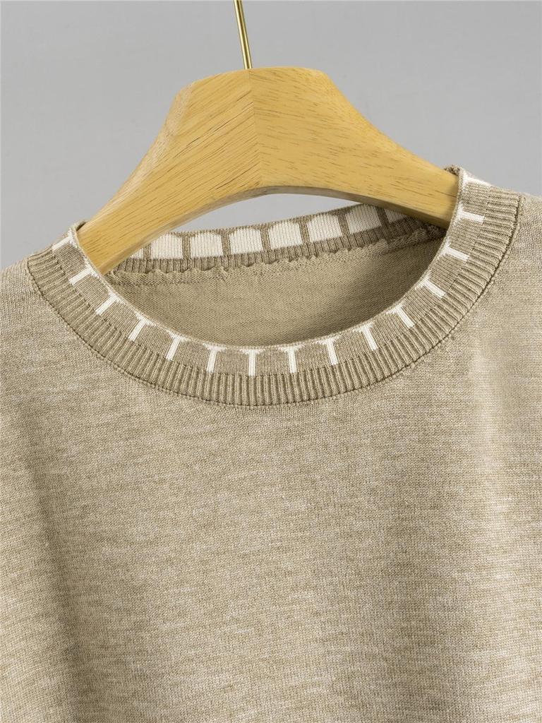 Women's Knitwear Set: Loose Long Sleeve Sweater & Wide Leg Pants, Spring/Autumn Fashion Two-Piece Set