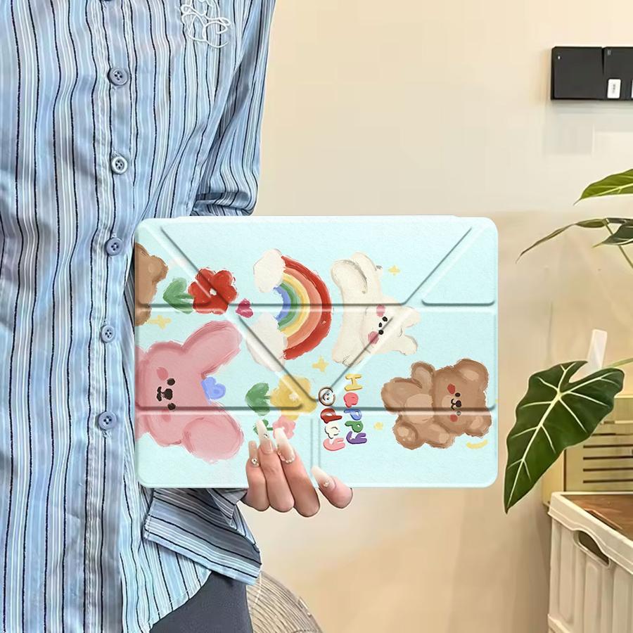 Tablet Case For iPad Mini 6 7 Pro 2025 Air 4 5 M3 M2 1 2 M4 11inch Pro 11th 10th 9th 8th 7th 12.9inch Holder Cover Cute Little