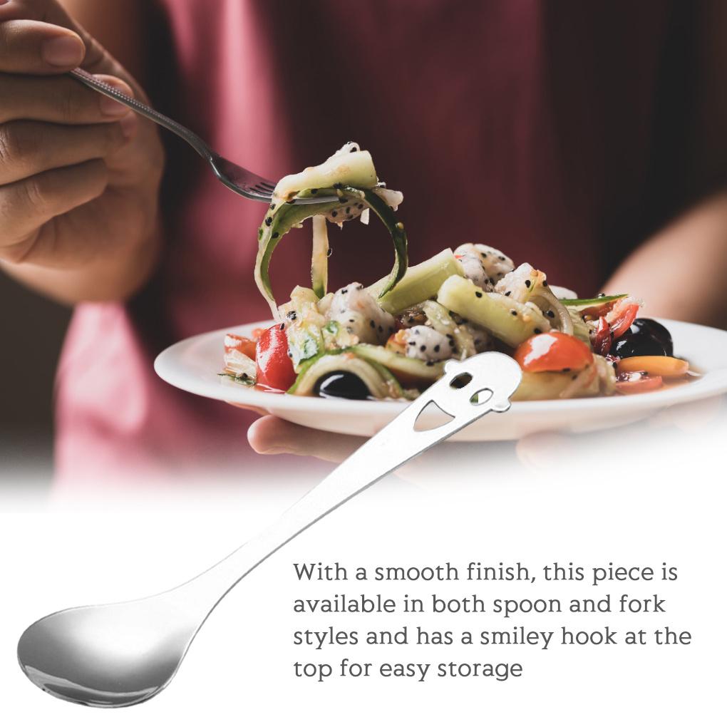 Coffee Spoon Steel Face Shaped Multi-functional Decorative Fruit Fork Smooth Eating Tool Cutlery Set Stirring Scoop Shop Hotel