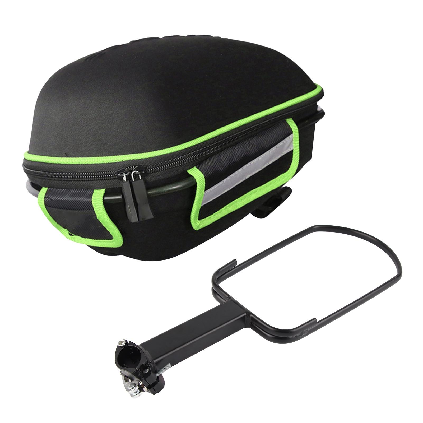 Bike Saddle Bag Bike Mountain Road Bike Portable Large Capacity Thickened Hard Shell Rack Bag Green verde