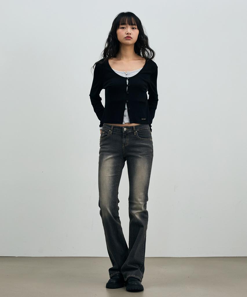 Arikim Lyla Layered Cardigan / Black-Melange