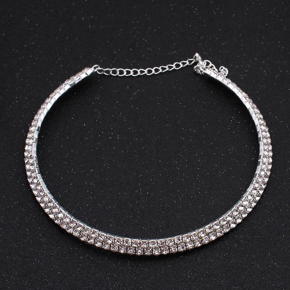 Fashion Jewelry Full Diamond Rhinestone Multi-layer Multi-row Collar Bridal Crystal Collar Short Collar Necklace