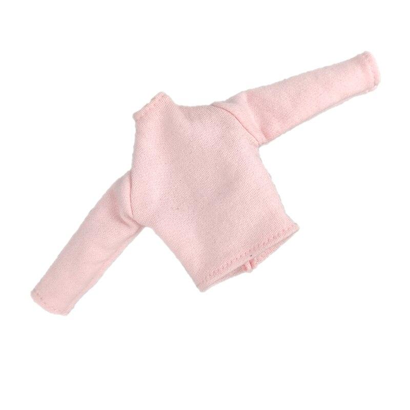 

Модна сорочка з високим коміром та довгим рукавом для базових сорочок для ляльки Барбі Одяг для ляльки Блайз Блузка для ляльки Момоко Аксесуари для ляльок 1/6 Іграшки рожевий