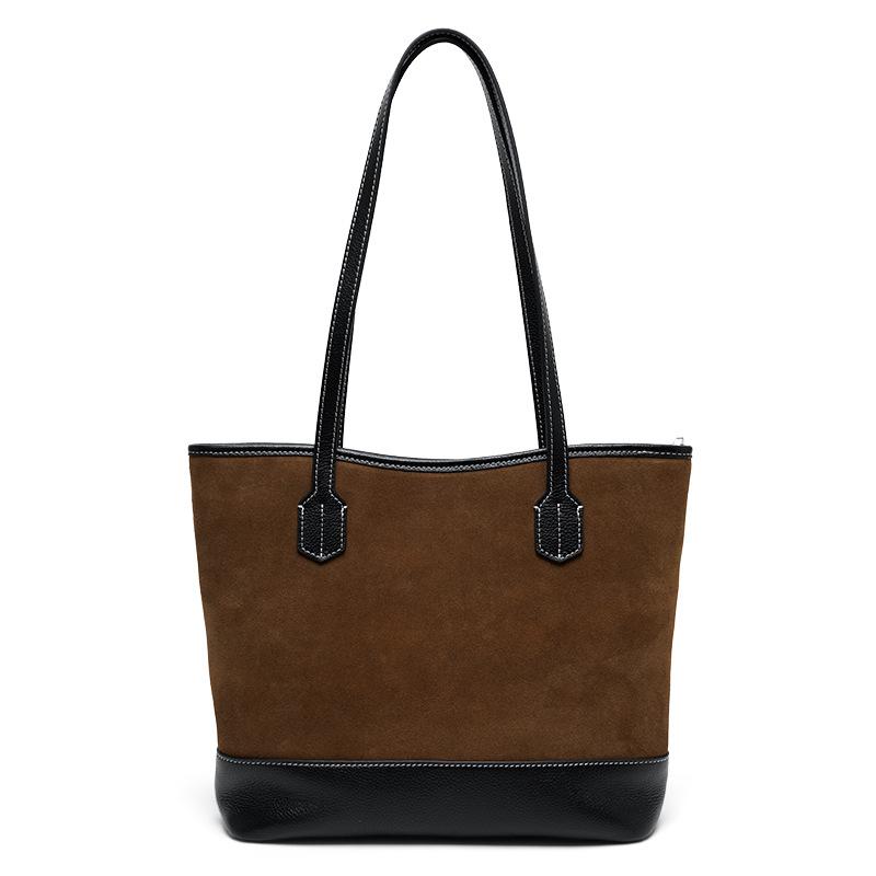 

High-end cowhide fashion women s bag 2025 autumn new simple commuter handbag shoulder bag casual messenger bag 27.5*9*25 коричневый