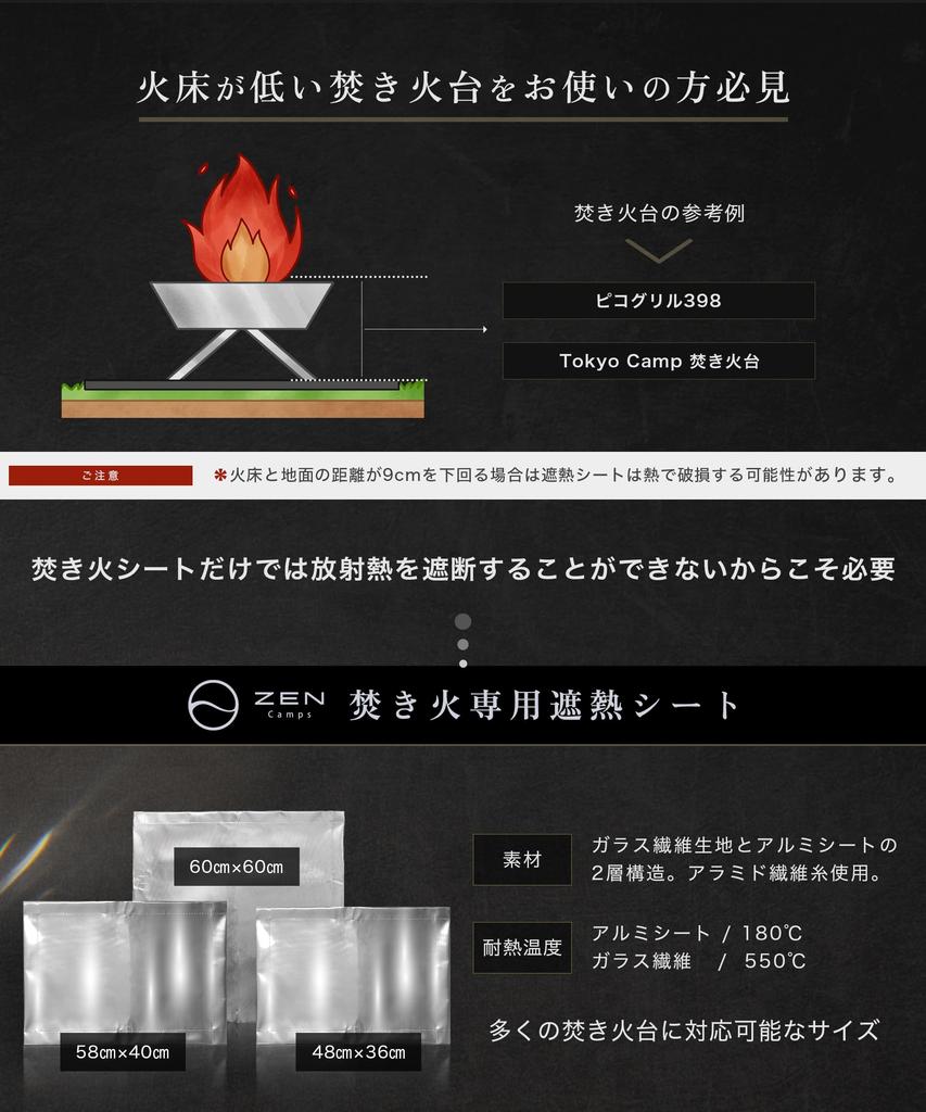 ZEN Camps Bonfire Heat Shield Sheet, Heat Reflective Sheet, Aluminum, Silver, Camping, Lawn, Prevents Burns (60*60cm)