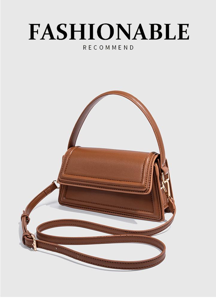 ZA Women's Bag New Fashionable Black Brown Mini Casual Cross-body Trapezoidal Portable Underarm Single Shoulder