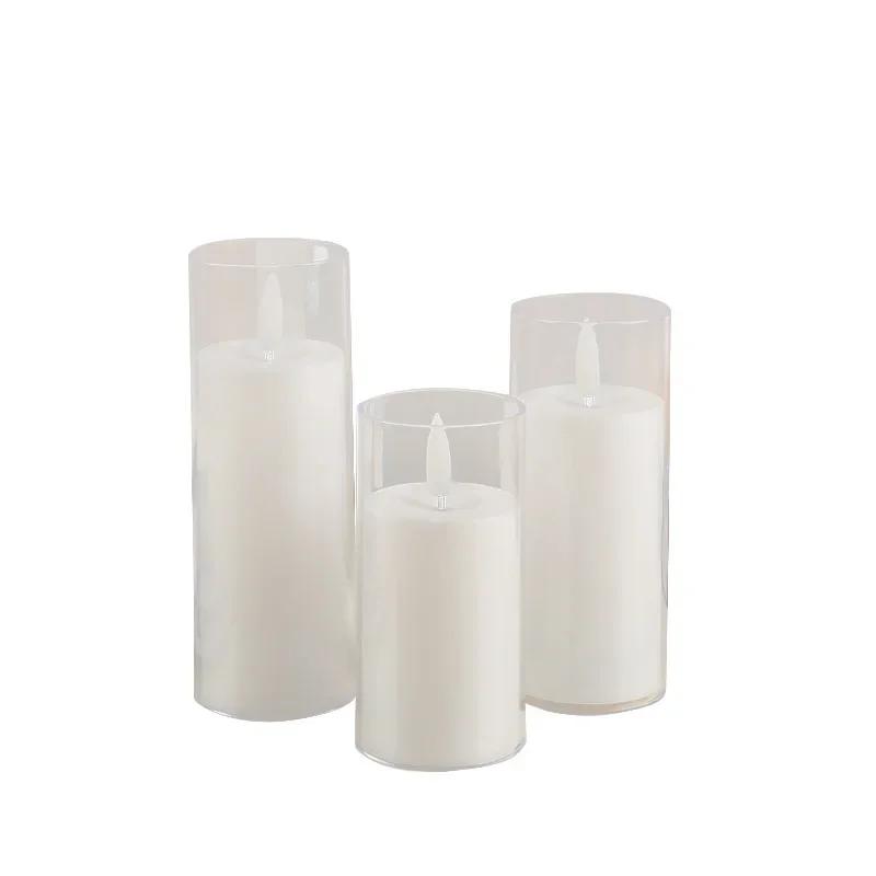 Candle Lamp LED Electronic Candle Acrylic Cup Birthday Party Confidential Room Wedding Decoration