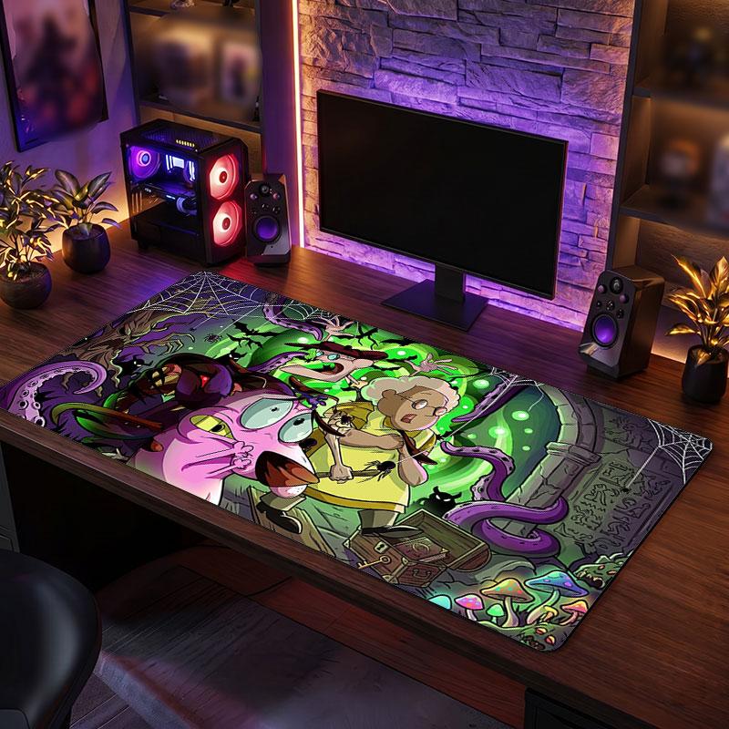 Big Mouse PadCourage the Cowardly Dog Extended Soft Desk Mat Gaming Office Computer Table Decor Mat