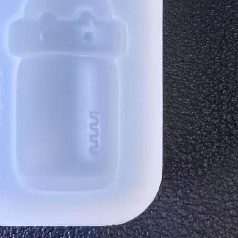 Bottle Shaped Silicone Resin Mold, Translucent Charm Casting Mold with Hanging Loop for Keychain, Pendant and DIY Crafts