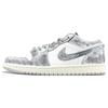 Air Jordan 1 Abrasion Resistant Abrasion Resistant Low Top Skateboard Shoes Unisex Gray White FQ7687-300(Team1108-)