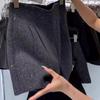 2025 New High-Waisted Shiny Bootcut Woolen Shorts for Women - Autumn/Winter Fashion