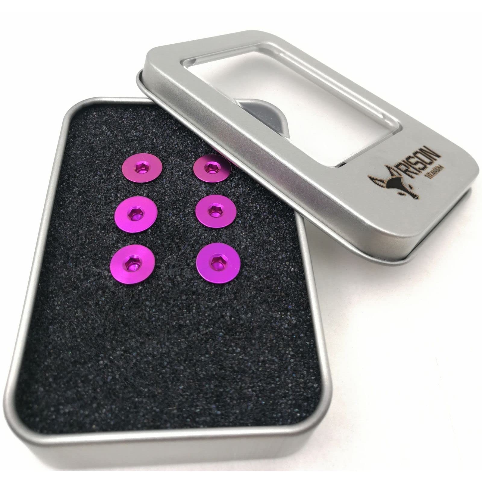 

Титановые болты RISON 6 шт. Болты для крепления ручки M5x12 мм Титановый комплект болтов для рулевого колеса Фиолетовый M5*12MM фиолетовый