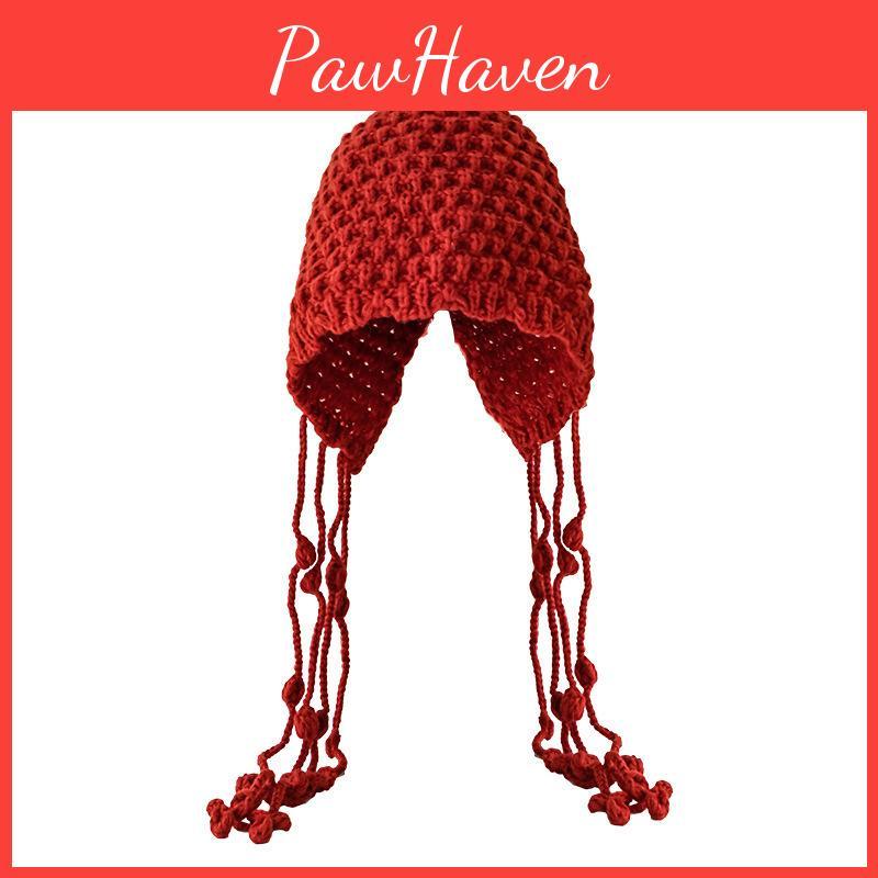 Autumn Winter Felt Cap For Women Handmade Windproof With Embroidered Text