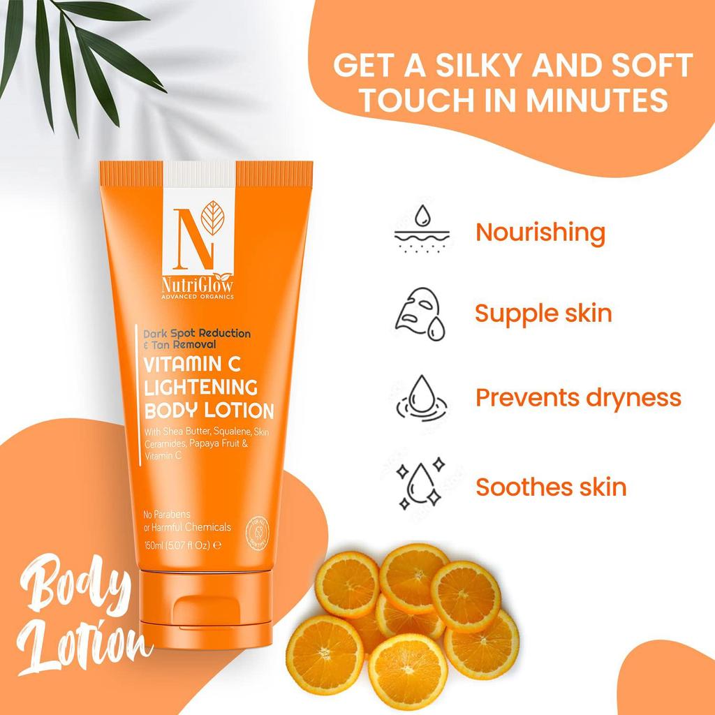 NutriGlow Advanced Organics Vitamin C Aufhellende Körperlotion 5,07 oz