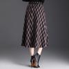 Spring 2026 Grid Pleated High-Waist A-line Midi Skirt - New Arrival, Perfect for Draped Commute Fashion
