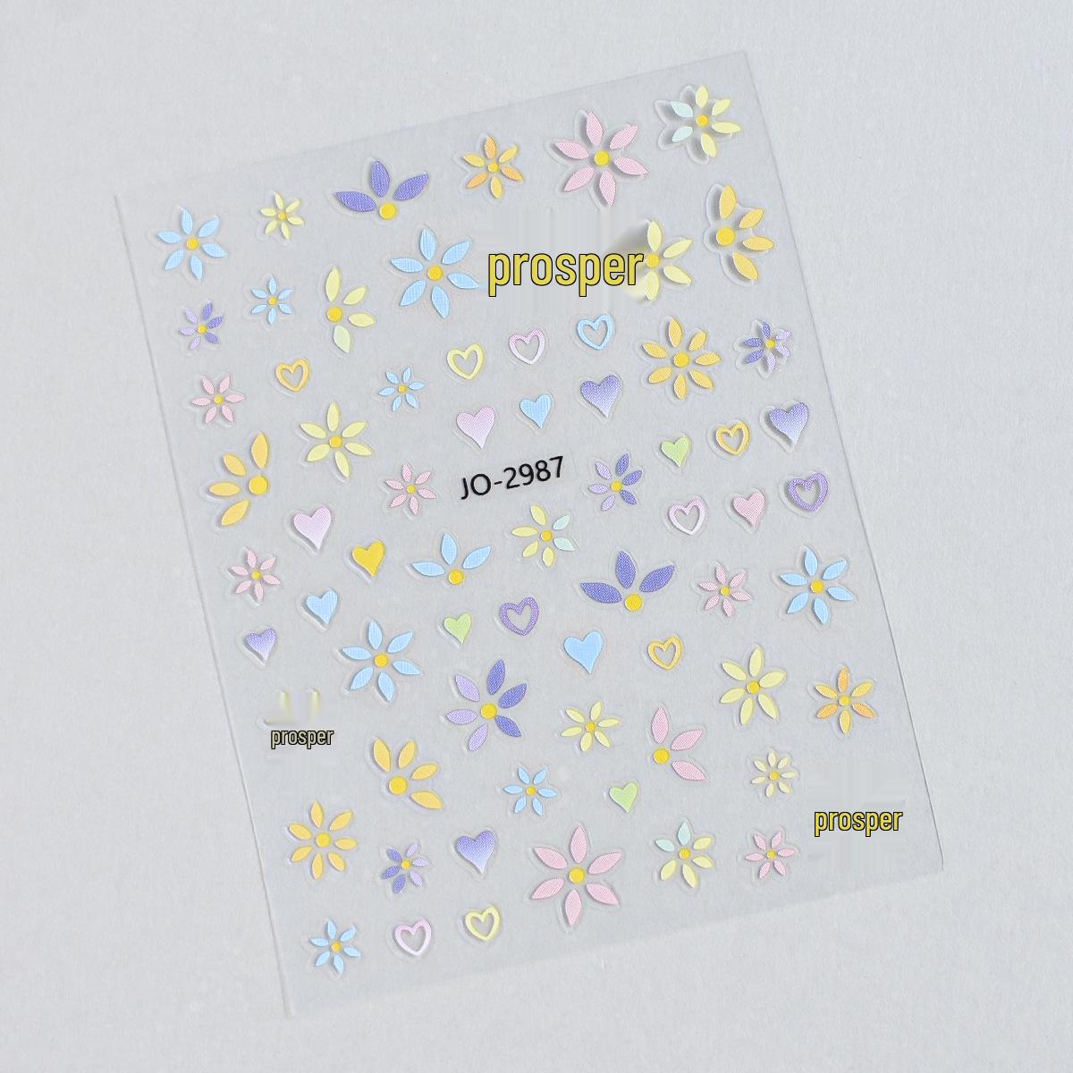 Korean Style Dopamine Floral Nail Art Stickers: Trendy Summer Fresh Design