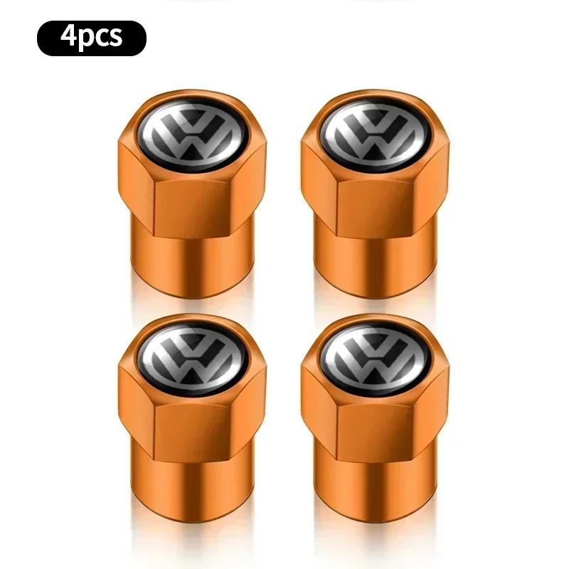 VW 4pcs Car Tire Valve caps Emblem metal Cap Case For for VW Volkswagen Golf Polo Passat Touran accessories Car Styling