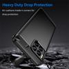 Carbon Fiber Texture TPU Case for T-Mobile Revvl 7 Pro 6x 5G Revvl 6 T Phone Pro 5G Shockproof Protective Business Full Protection Cover