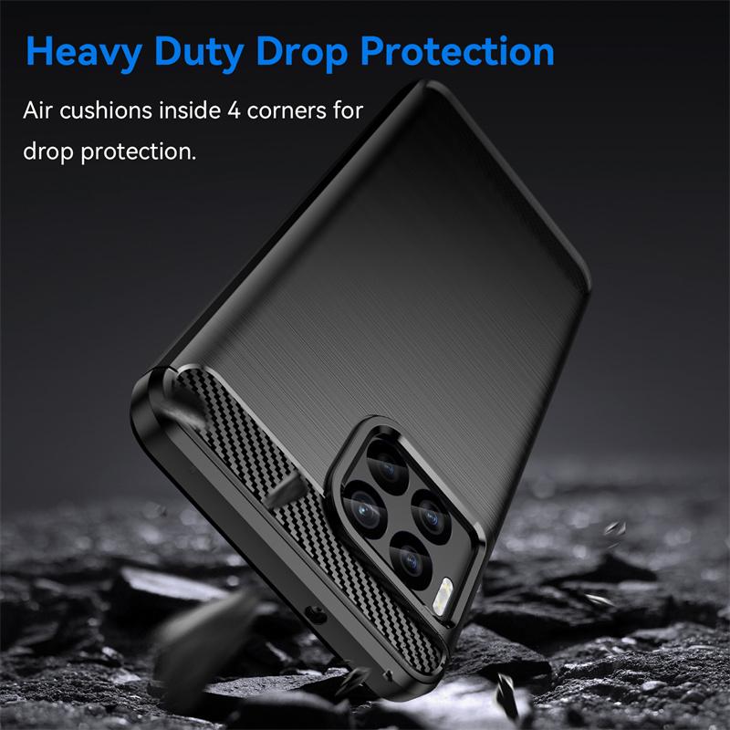 Carbon Fiber Texture TPU Case for T-Mobile Revvl 7 Pro 6x 5G Revvl 6 T Phone Pro 5G Shockproof Protective Business Full Protection Cover