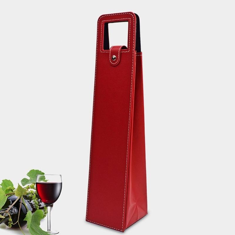 Set of 2 Leather Wine Bottle Carrying Case Foldable Champagne Holder for Safe Transport Elegant Wine Storage Organizers