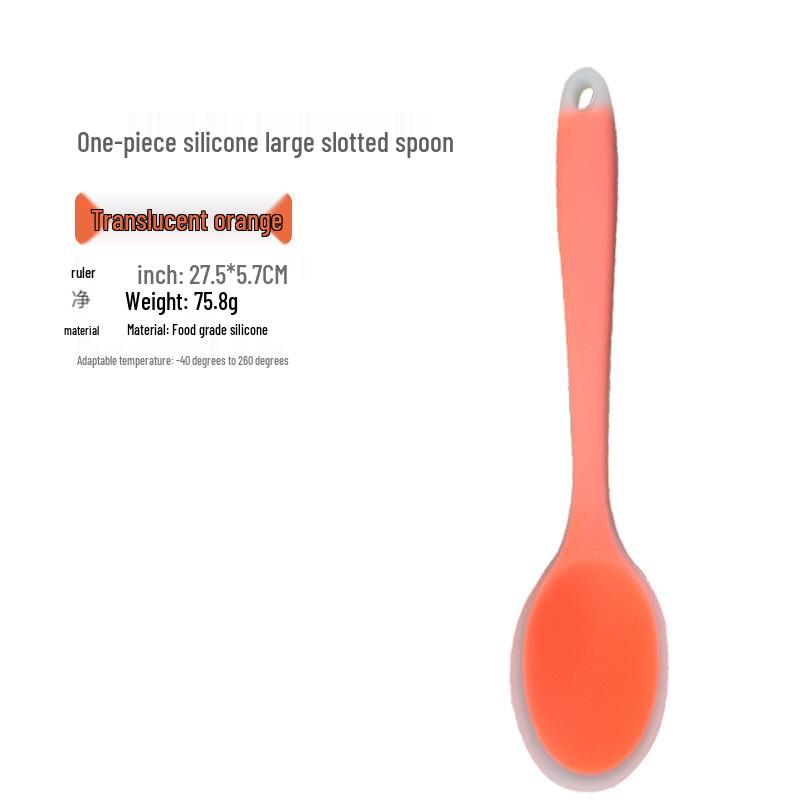 Integrated Silicone Cooking Spoon Set - Non-Stick, Multi-Purpose Rice, Seasoning, Soup, Wok, and Stir-Fry Spoons.