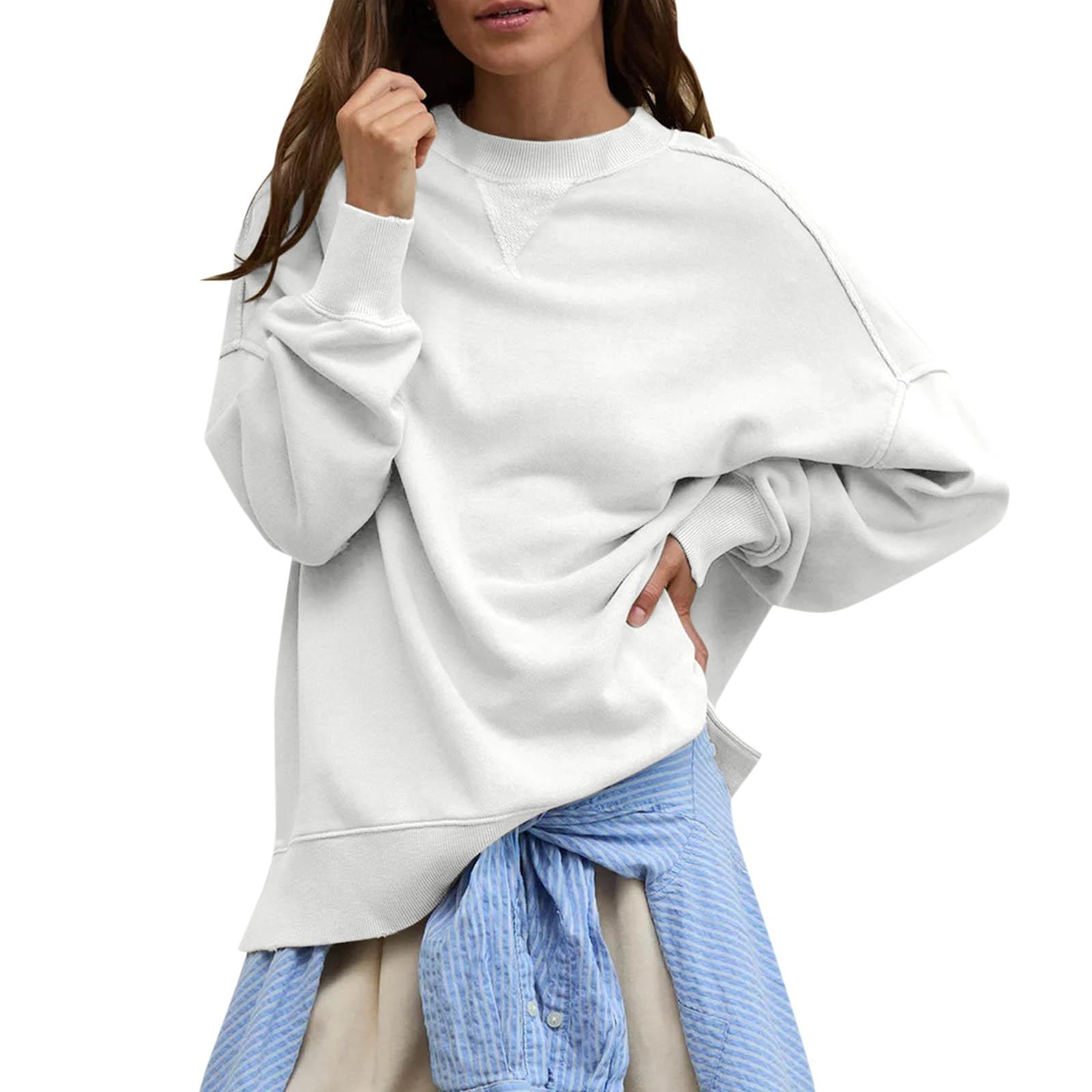 

Женские флисовые толстовки большого размера, свитера с длинным рукавом, пуловеры, осенние наряды XL белый