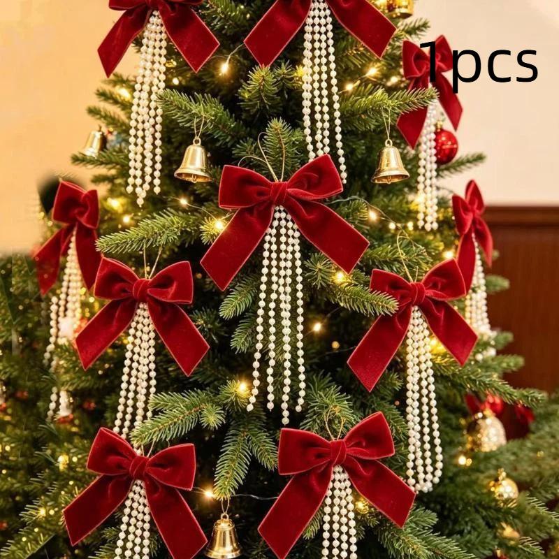 Diy Christmas Tree Bowknot Pendant Elegant Portable Xmas Tree Hanging Ornament Reusable Lightweight Christmas Decoration Charms