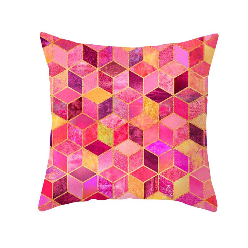 Geometric Sofa Pillow Cover Peach Skin Creative Home Office Cushion Cover Car Cushion