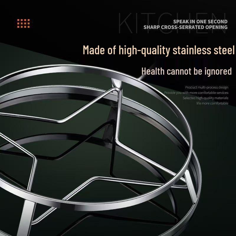Thickened Stainless Steel Heat-Resistant Pot Holder with Anti-Scald Mat and Storage Rack