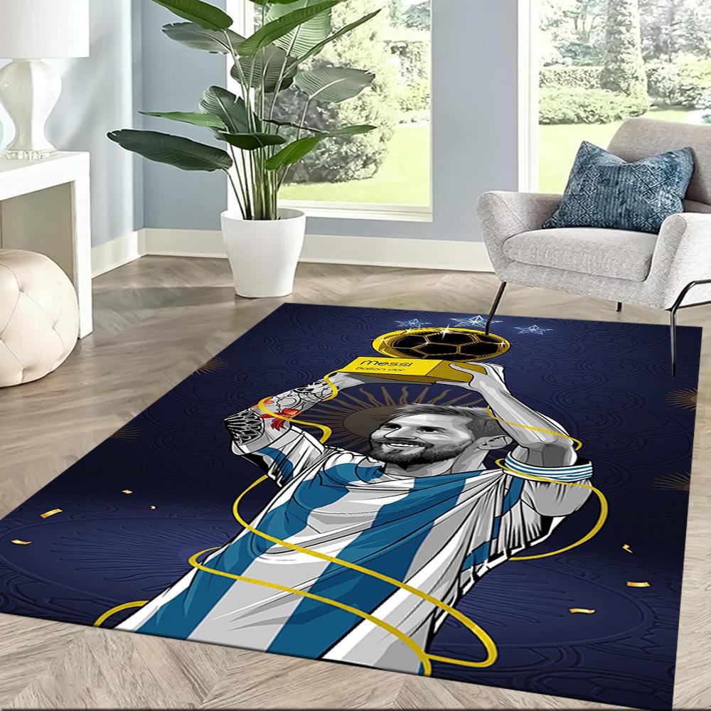 Tappeto Messi 572 Perfetto per Balcone Sala Giochi Decorare stanza Soggiorni Tappeto Antiscivolo Anime Ufficio Decor