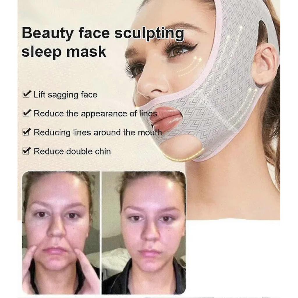Beauty Face Sculpting Sleep Mask, V-line Face Slimming Mask, Chin Strap, Face Lifting Belt, Tightening Skin, Beauty Neck Masks - Ya