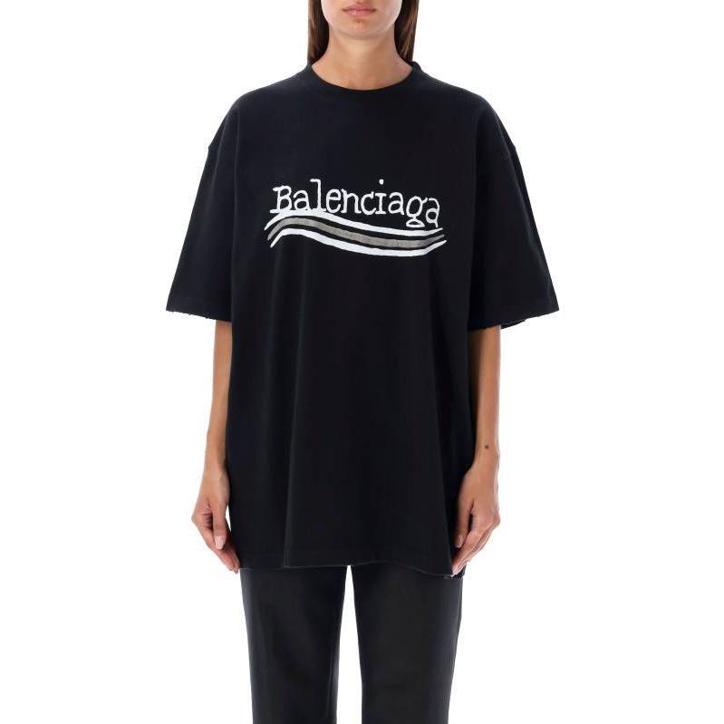 Balenciaga FW23 Short Sleeved T Shirts Women's Black 641655TNVE71197