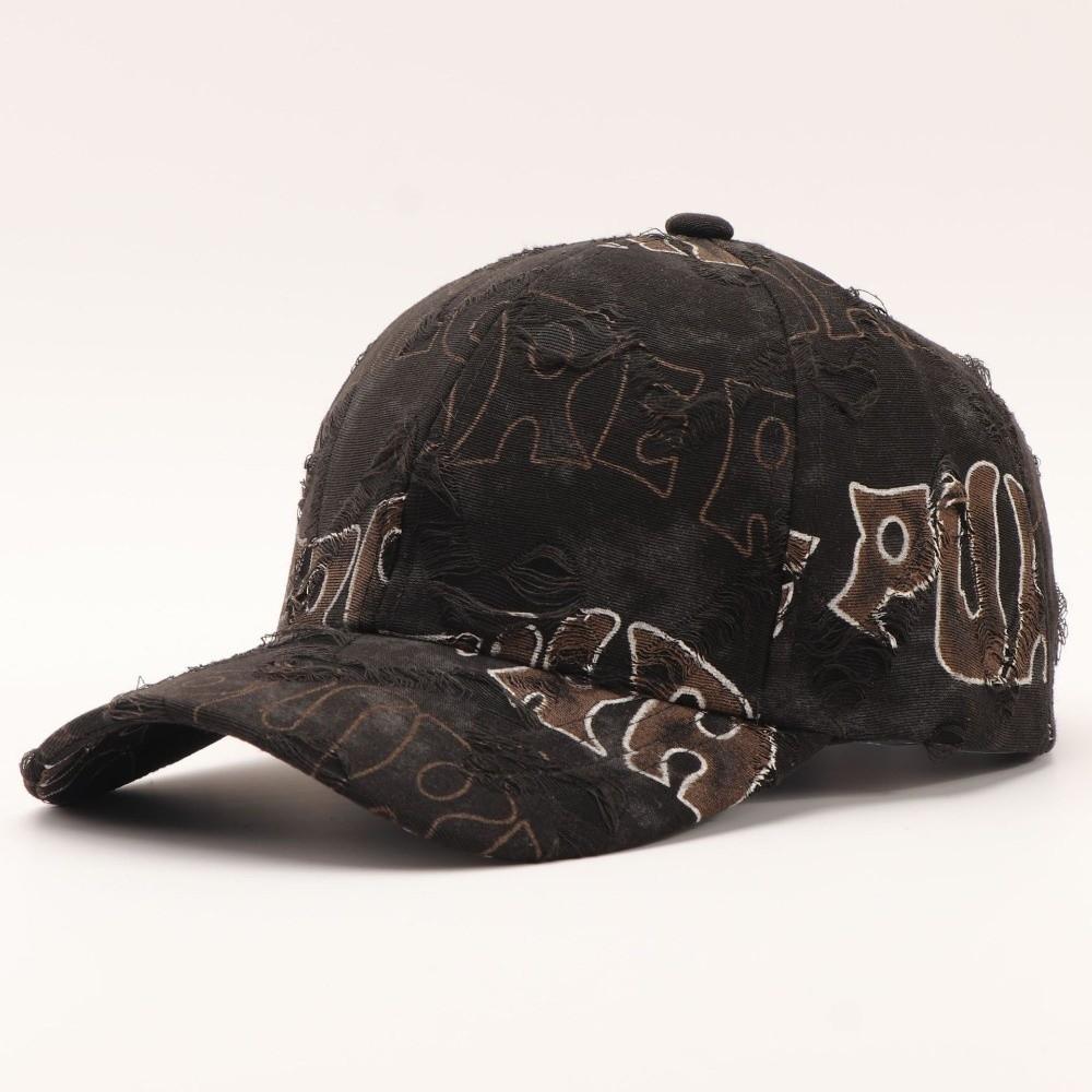 YIRAN Dayang hat Graffiti Letterprint Baseballpet Hip Hop Gewassen Katoen Outdoor Visserijhoed Verstelbare Zonbescherming Verweerde Baseballpet
