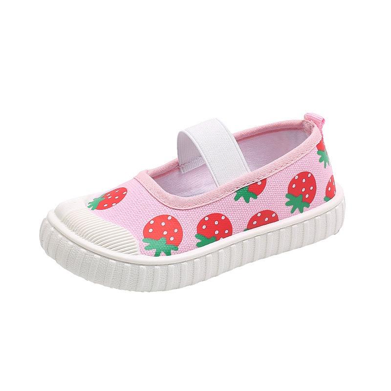Children's canvas shoes spring and summer new non-slip soft-soled kindergarten little white shoes for men and women the same light and shallow 