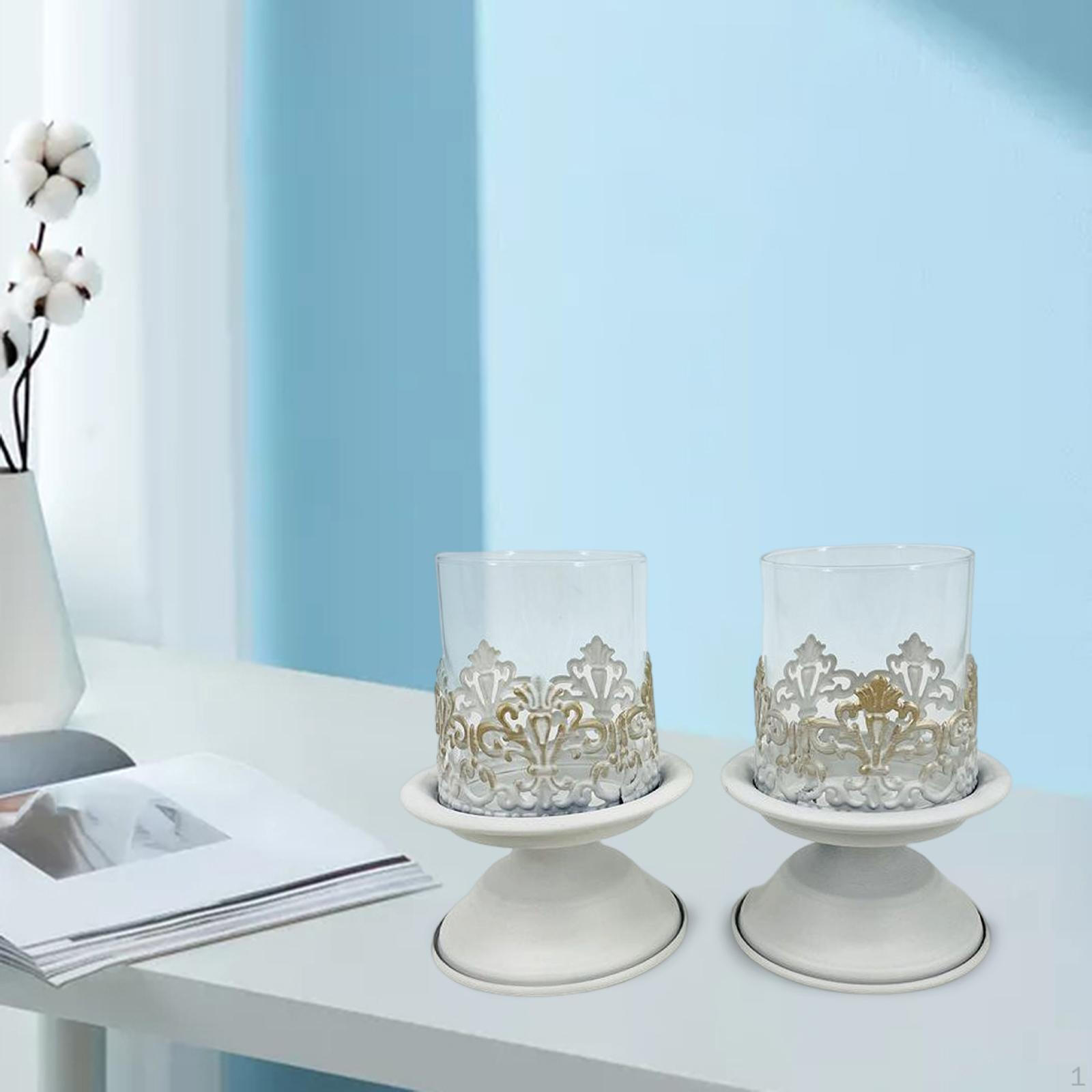 

2 Pieces Tapered Candle Holders Holder Decorative Candlestick Retro Style for White 11.3cmx20cm