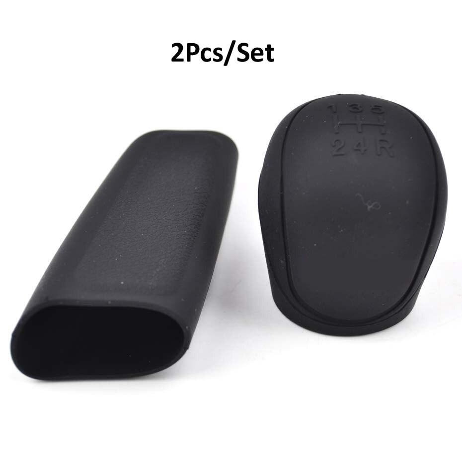 2pcs/set Car Auto Manual Silicone Shift Gear Head Knob Cover Handbrake Hand Brake Covers Sleeve Case Skin Protector