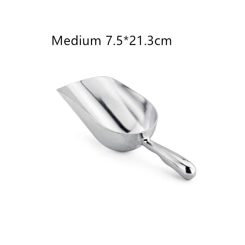 4-Size Aluminum Alloy Ice Shovel Scoop Multifunctional Grain Coffee Beans Bar Cube Scraper Measuring Spoon Kitchen Accessories
